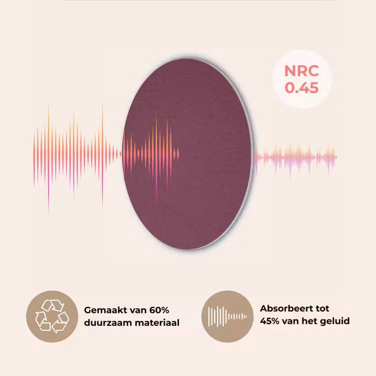 Deep - Plum - Paars Akoestische PET Vilt - Rond klein 838 -USP_NL