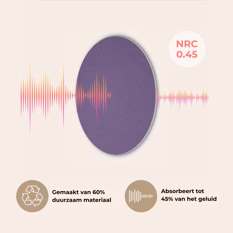 Deep - Plum - Paars Akoestische PET Vilt - Rond klein 838 -USP_NL