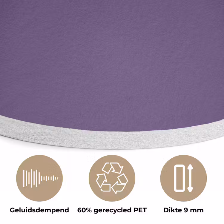 Deep - Plum - Paars Akoestische PET Vilt - Rond klein 838 -closeup_NL
