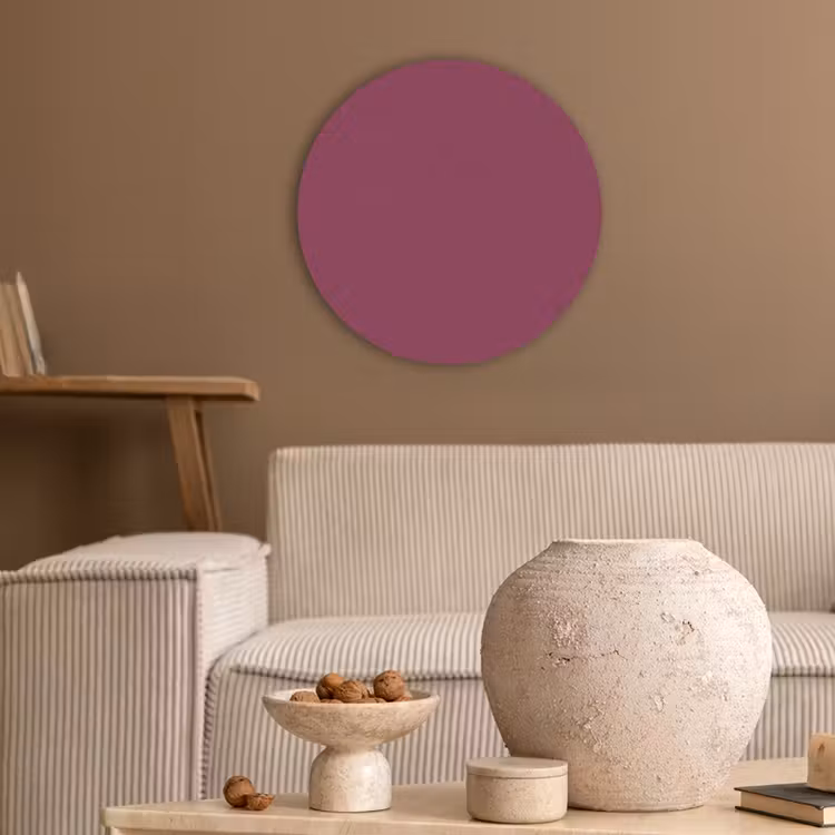 Deep - Rasberry - Rood Akoestische PET Vilt - Rond klein 838 -sfeer1
