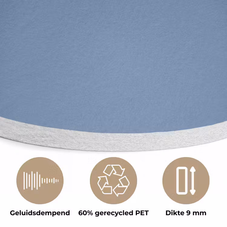 Denim - Breeze - Blauw Akoestische PET Vilt - Rond klein 838 -closeup_NL