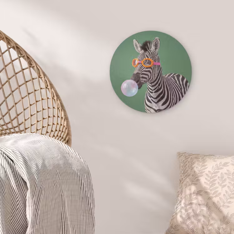 Dier - Bril - Bel - Modern - Groen Akoestische PET Vilt - Rond klein -sfeer4