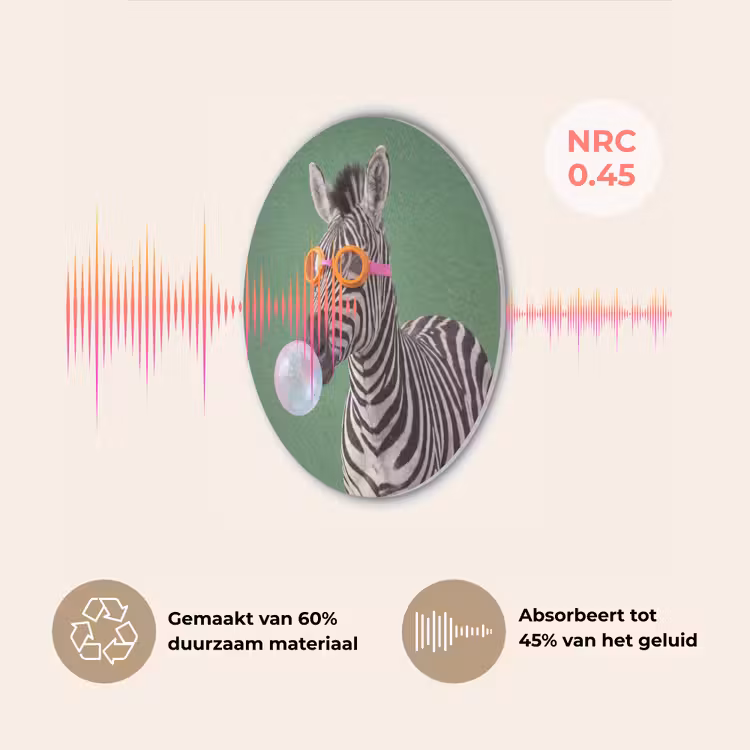 Dier - Bril - Bel - Modern - Groen Akoestische PET Vilt - Rond klein -USP_NL