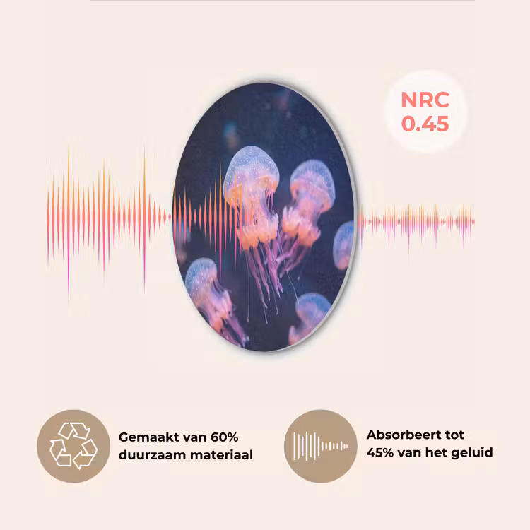 Dier - Onderwater - Natuur - Roze - Mysterieus Akoestische PET Vilt - Rond klein -USP_NL