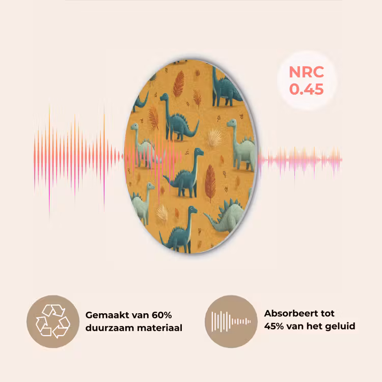 Dinosaurussen - Stekels - Herfstbladeren - Bruin Akoestische PET Vilt - Rond klein -USP_NL
