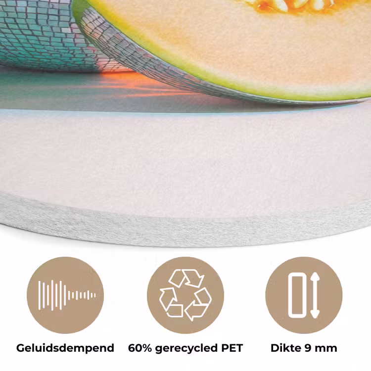 Disco - Discobal - Meloen - Pastel Akoestische PET Vilt - Rond klein -closeup_NL