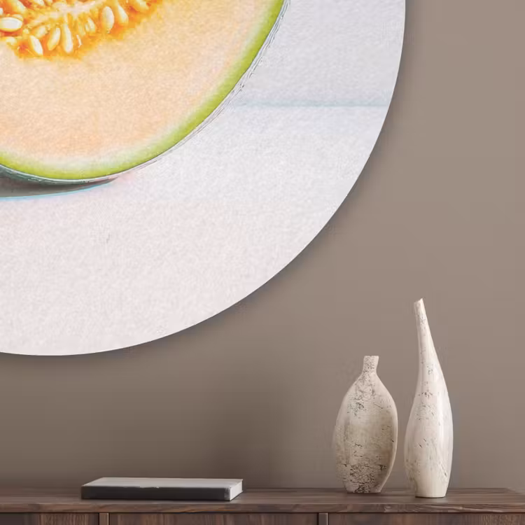 Disco - Discobal - Meloen - Pastel Akoestische PET Vilt - Rond klein -sfeer5_closeup