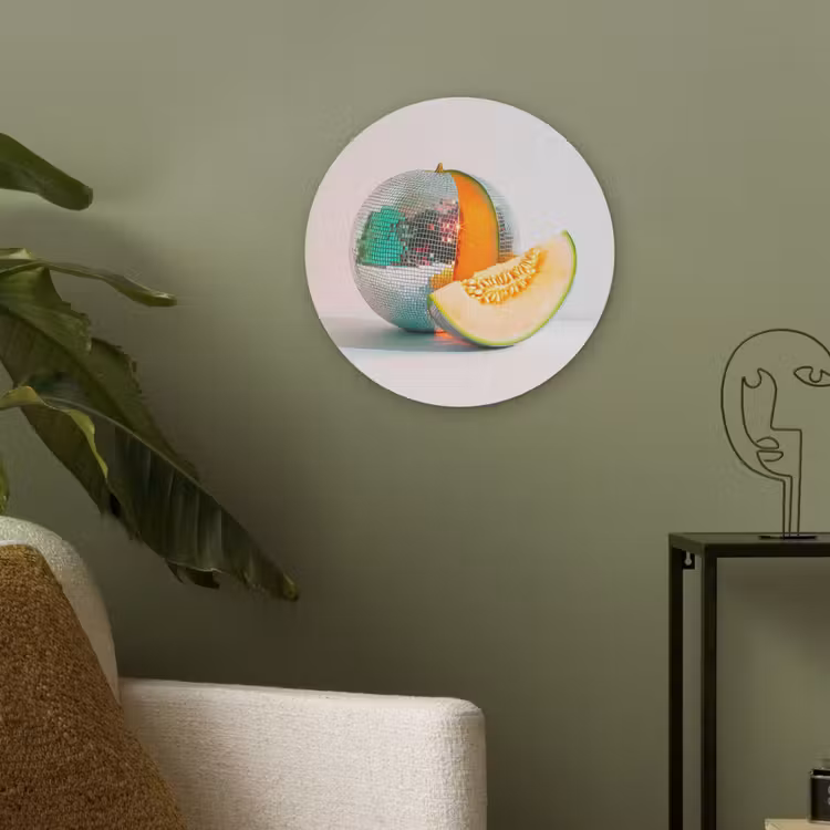 Disco - Discobal - Meloen - Pastel Akoestische PET Vilt - Rond klein -sfeer2