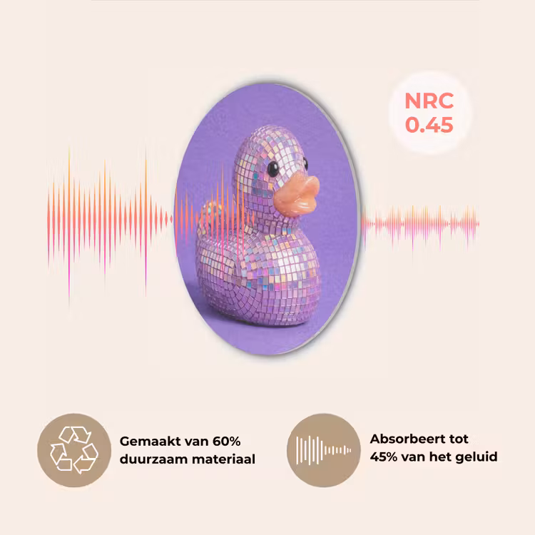 Disco - Eend - Paars Akoestische PET Vilt - Rond klein -USP_NL