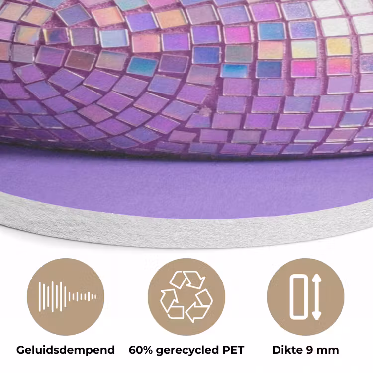 Disco - Eend - Paars Akoestische PET Vilt - Rond klein -closeup_NL