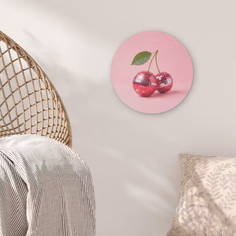 Disco - Kersen - Roze Akoestische PET Vilt - Rond klein -sfeer4