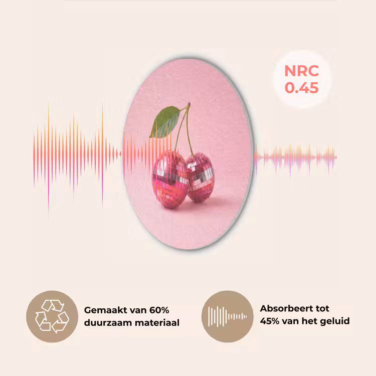 Disco - Kersen - Roze Akoestische PET Vilt - Rond klein -USP_NL