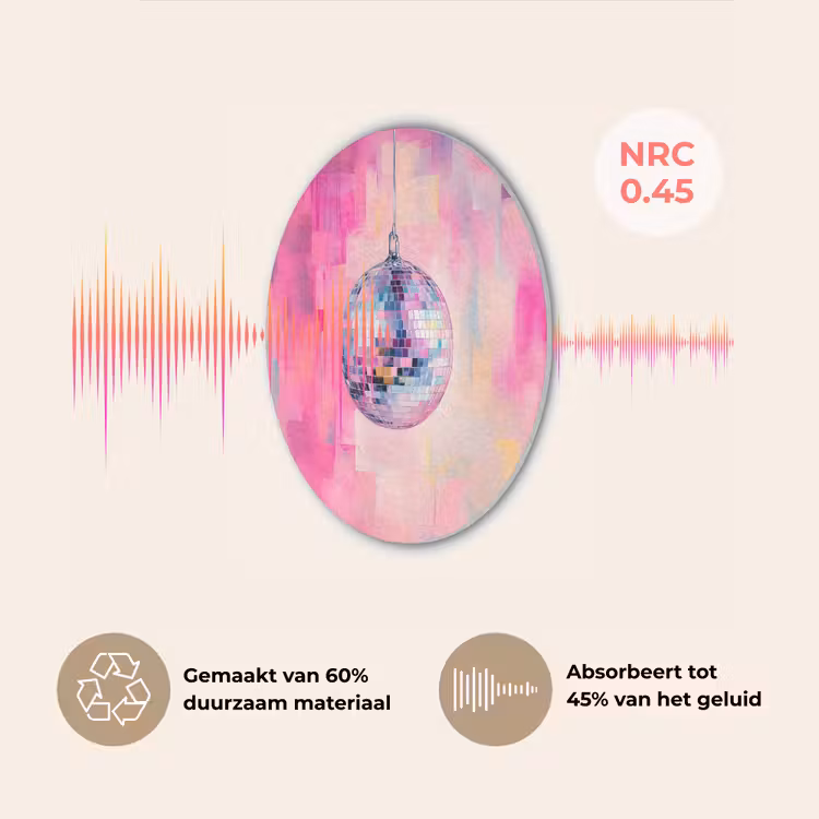 Discobal - Pink - Verf Akoestische PET Vilt - Rond klein -USP_NL