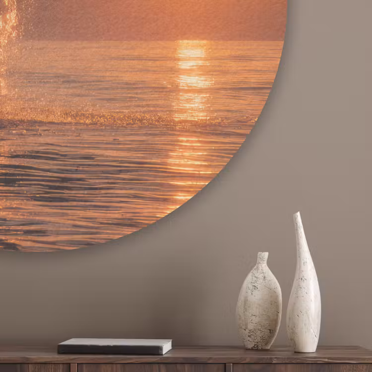 Dolfijnen - Zee - Realistisch Akoestische PET Vilt - Rond klein -sfeer5_closeup