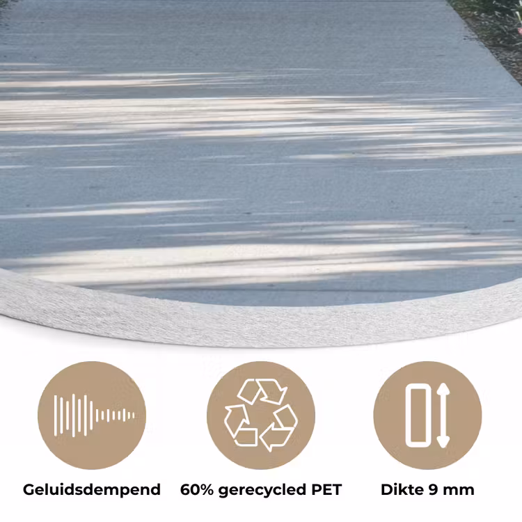 Doorkijk - Pad - Beton - Landschap Akoestische PET Vilt - Rond klein -closeup_NL