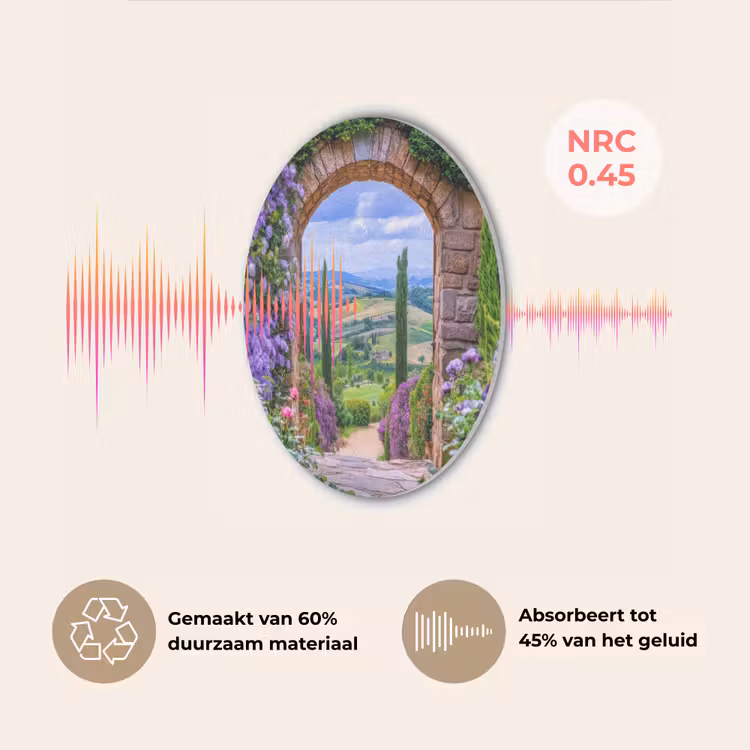 Doorkijk - Toscane - Landschap - Poort Akoestische PET Vilt - Rond klein -USP_NL