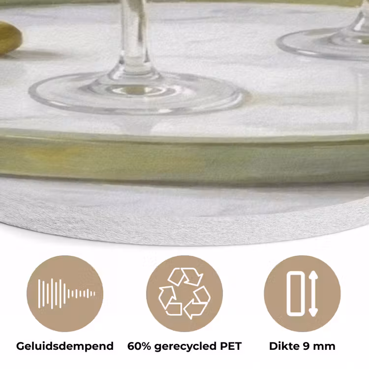 Drank - Martini - Olijven - Modern - Wit Akoestische PET Vilt - Rond klein -closeup_NL