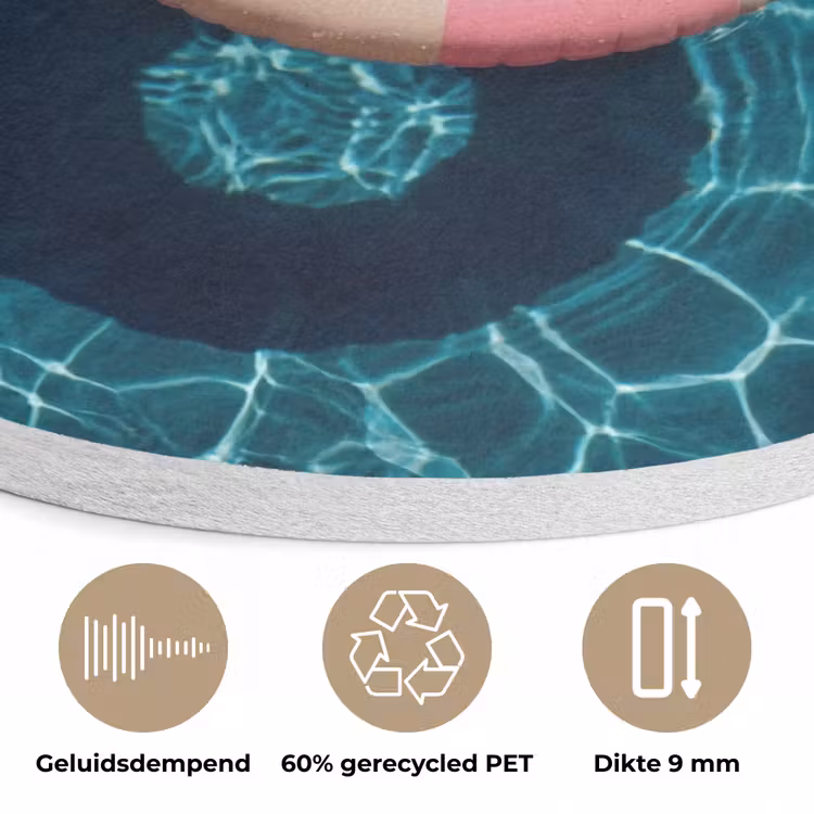 Drijvend - Zwemband - Water Akoestische PET Vilt - Rond klein -closeup_NL