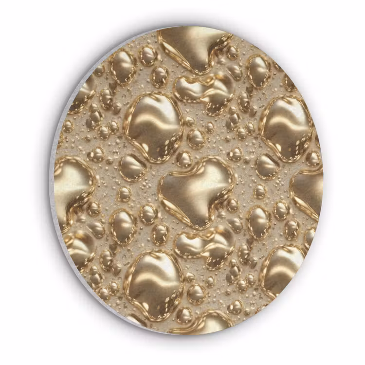 Druppels - Organisch - Goud Akoestische PET Vilt - Rond klein 838 -3d
