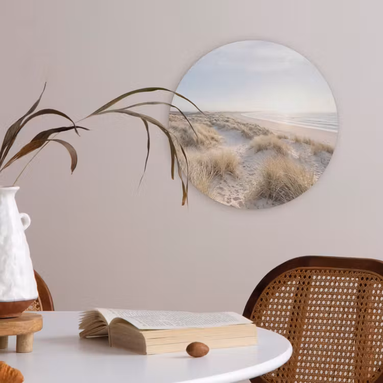Duinen - Strand - Beige Akoestische PET Vilt - Rond klein -sfeer3