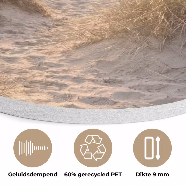 Duinen - Strand - Zee Akoestische PET Vilt - Rond klein -closeup_NL