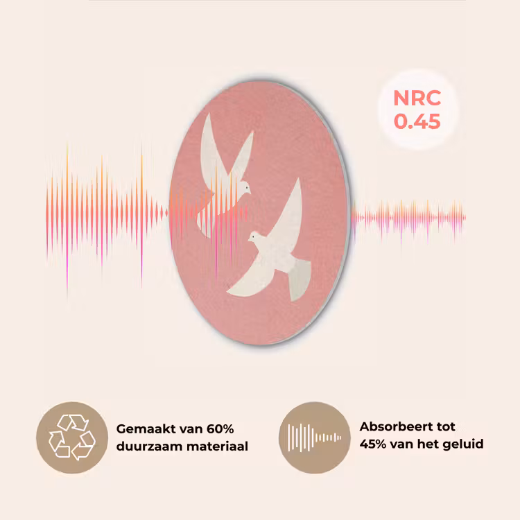 Duiven - Wit - Sierlijk Akoestische PET Vilt - Rond klein -USP_NL