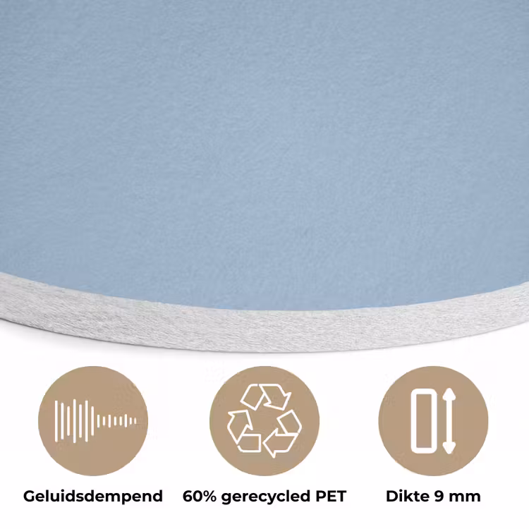 Dusty - Denim - Blauw Akoestische PET Vilt - Rond klein 838 -closeup_NL