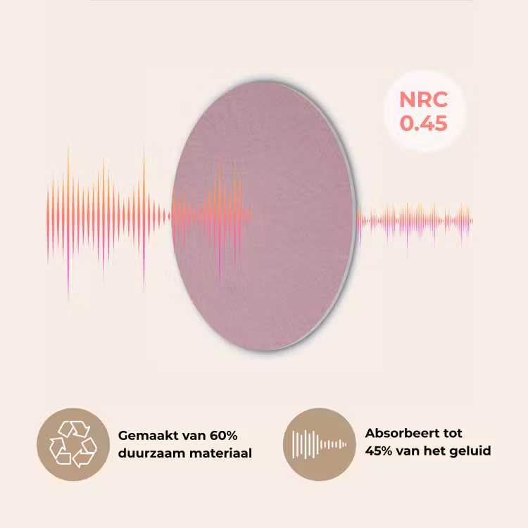 Dusty - Mauve - Paars Akoestische PET Vilt - Rond klein 838 -USP_NL