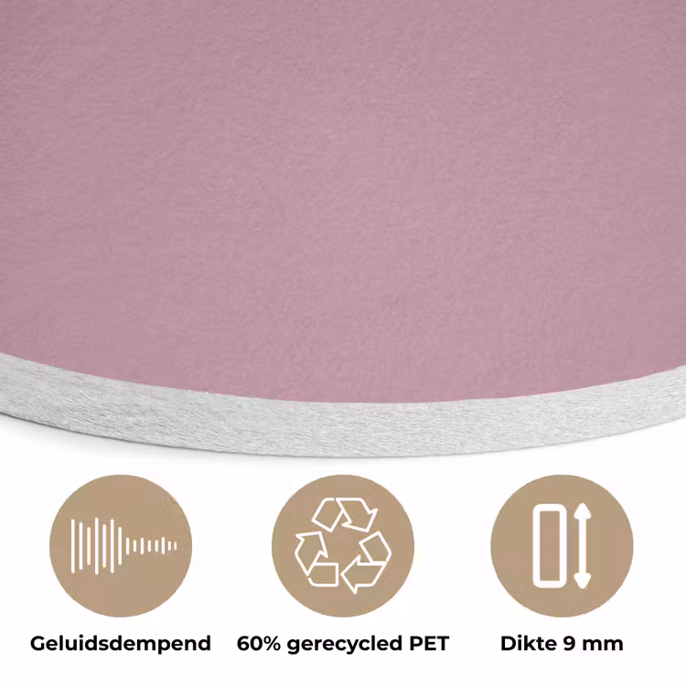 Dusty - Mauve - Paars Akoestische PET Vilt - Rond klein 838 -closeup_NL