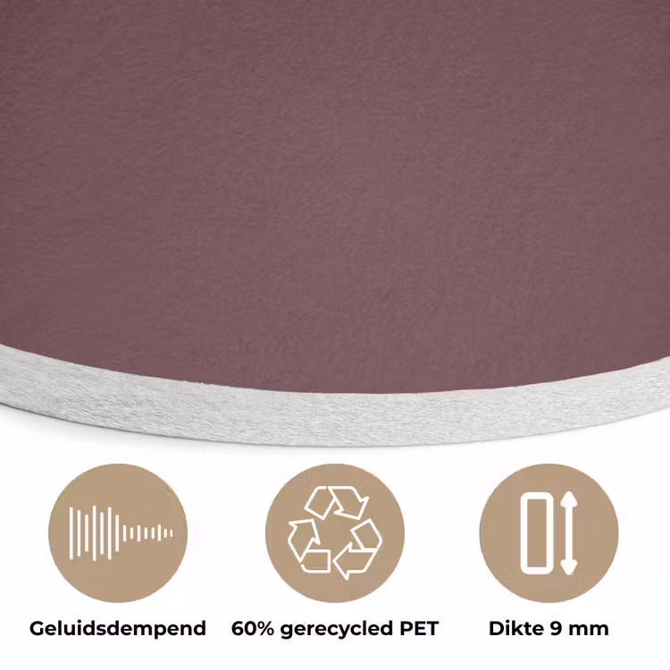 Dusty - Rose - Roze Akoestische PET Vilt - Rond klein 838 -closeup_NL