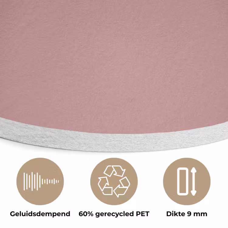 Dusty - Rose - Roze Akoestische PET Vilt - Rond klein 838 -closeup_NL