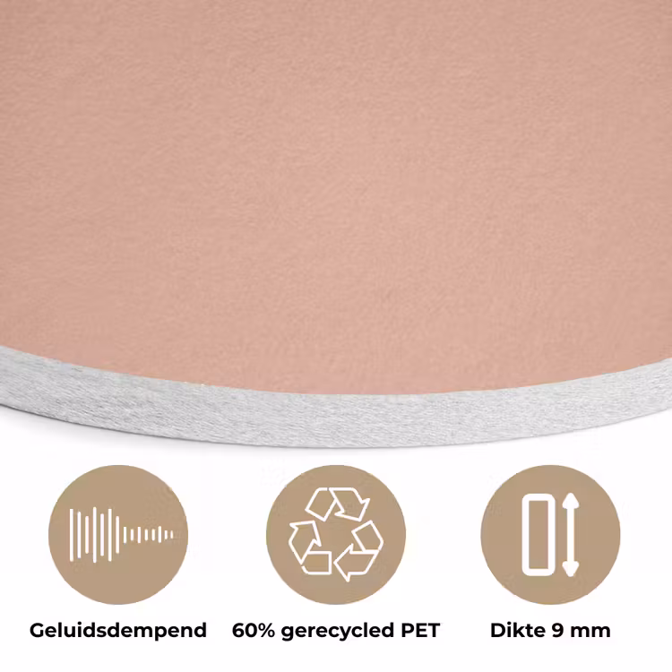 Dusty - Rose - Roze Akoestische PET Vilt - Rond klein 838 -closeup_NL
