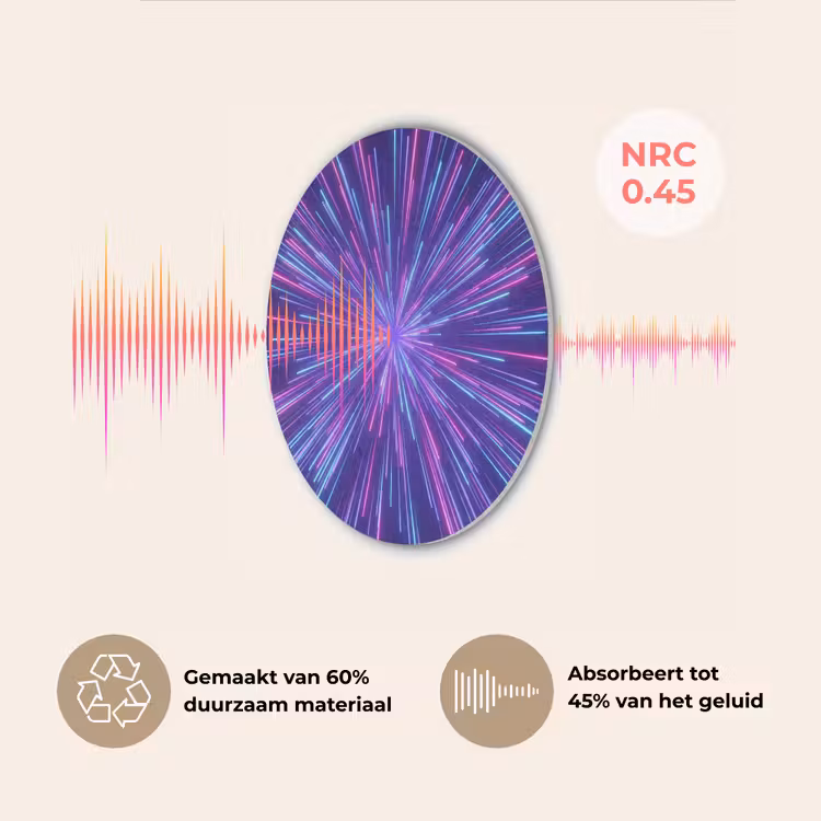 Dynamisch - Ruimte - Kleurrijk Akoestische PET Vilt - Rond klein -USP_NL