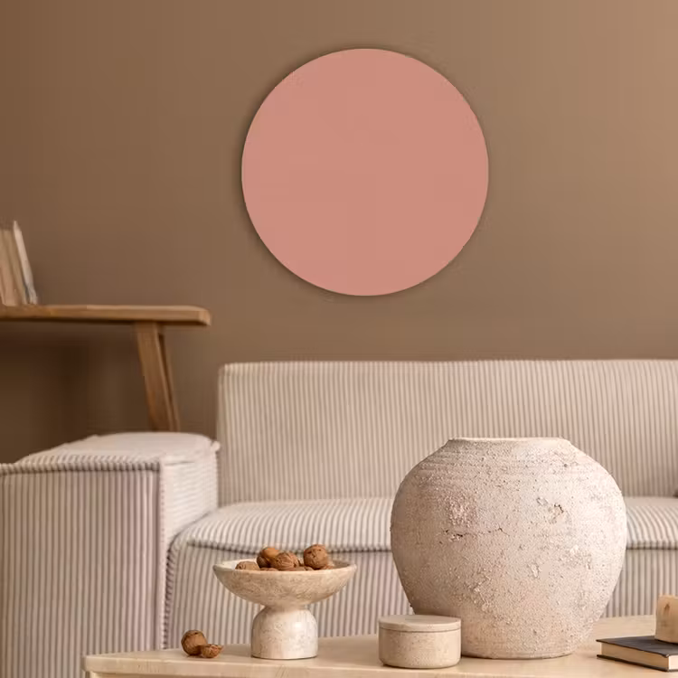 Earthy - Rose - Koraal Akoestische PET Vilt - Rond klein 838 -sfeer1