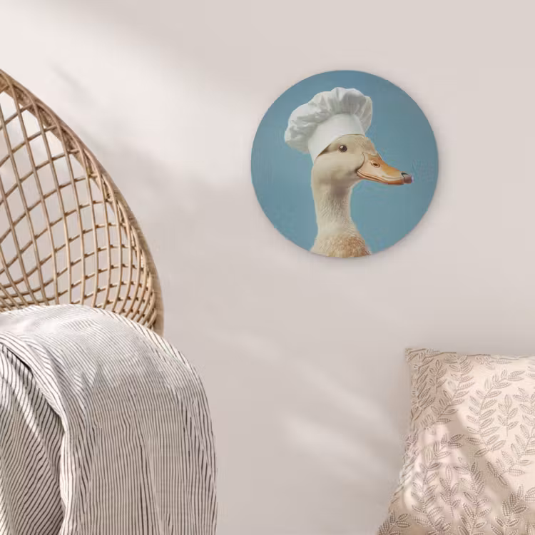 Eend - Koksmuts - Cute - Vogel Akoestische PET Vilt - Rond klein -sfeer4