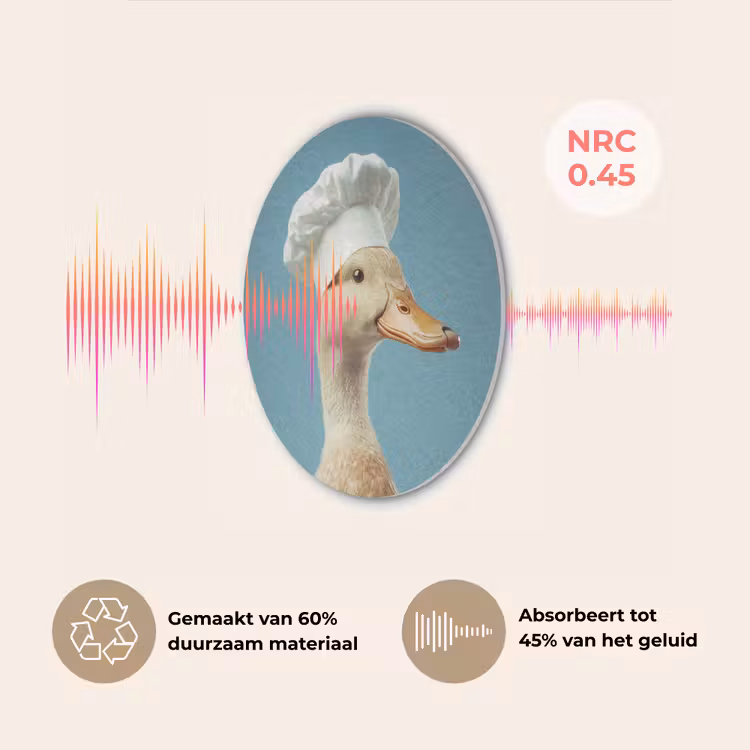 Eend - Koksmuts - Cute - Vogel Akoestische PET Vilt - Rond klein -USP_NL