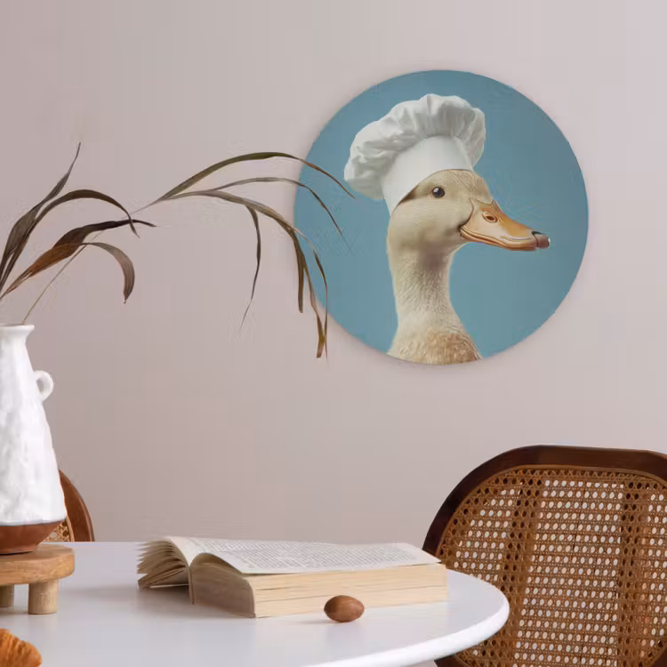 Eend - Koksmuts - Cute - Vogel Akoestische PET Vilt - Rond klein -sfeer3