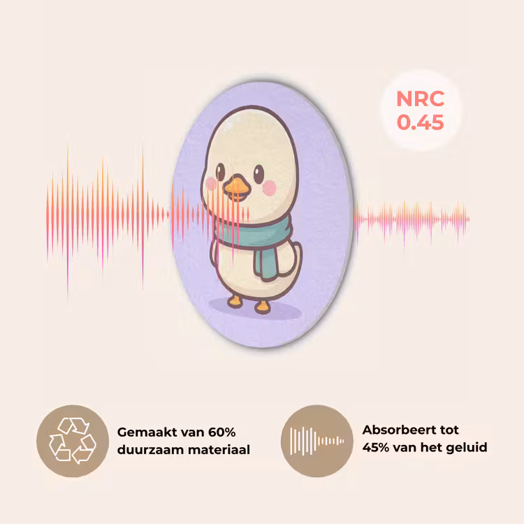 Eend - Sjaal - Paars Akoestische PET Vilt - Rond klein -USP_NL