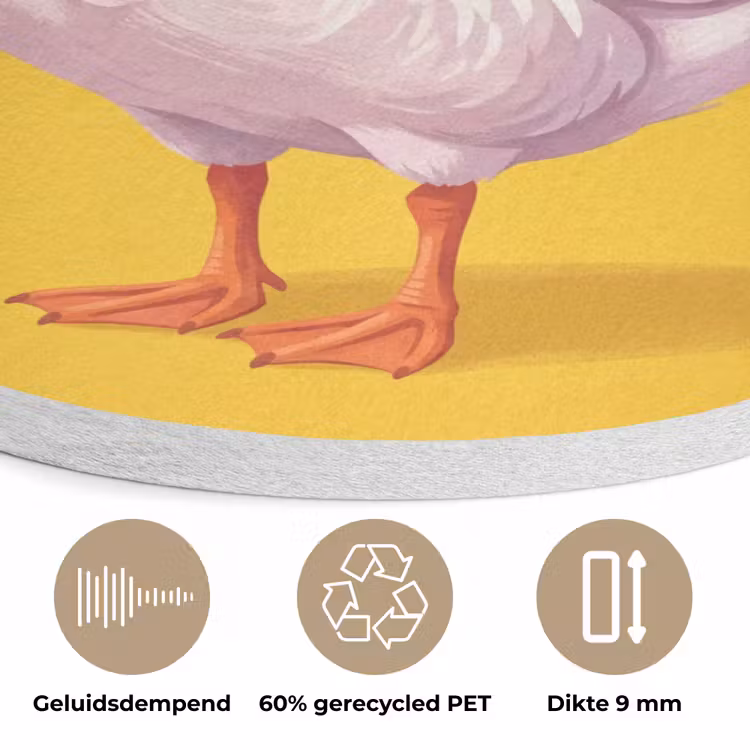 Eend - Zonnebril - Geel Akoestische PET Vilt - Rond klein -closeup_NL