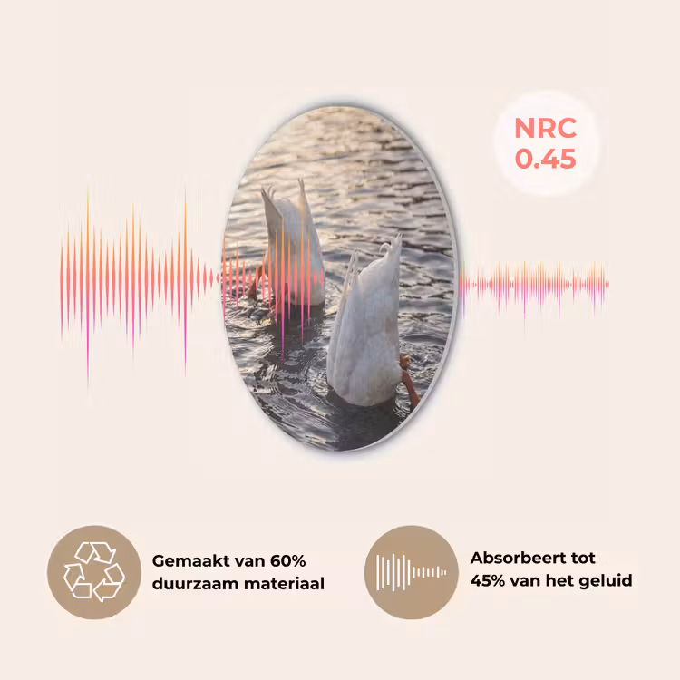 Eenden - Water - Natuur Akoestische PET Vilt - Rond klein -USP_NL