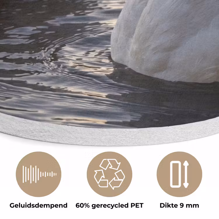 Eenden - Water - Natuur Akoestische PET Vilt - Rond klein -closeup_NL