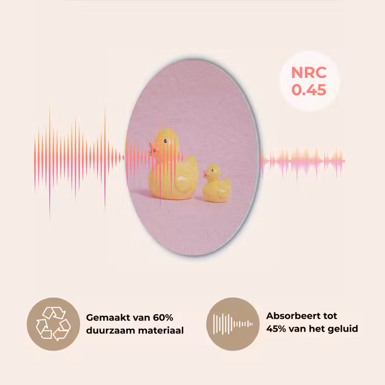 Eendjes - Vrolijk - Roze Akoestische PET Vilt - Rond klein -USP_NL