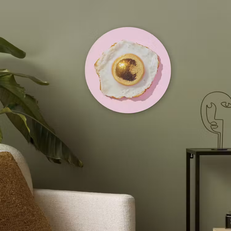 Ei - Disco - Ontbijt - Glitter Akoestische PET Vilt - Rond klein -sfeer2
