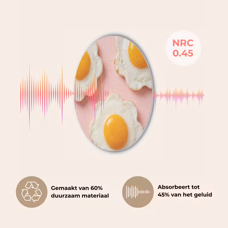 Eieren - Bloem - Roze Akoestische PET Vilt - Rond klein -USP_NL