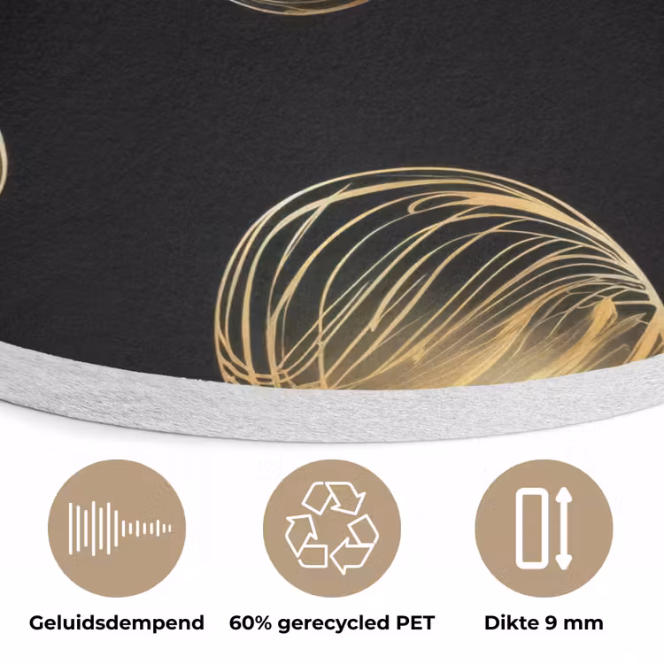 Eieren - Goud - Patroon Akoestische PET Vilt - Rond klein -closeup_NL