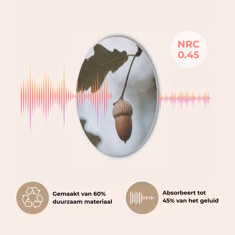 Eikel - Eikenblad - Bos - Herfst - Natuur Akoestische PET Vilt - Rond klein -USP_NL