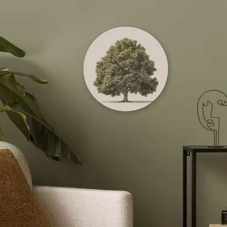 Eikenboom - Groen - Lichte achtergrond Akoestische PET Vilt - Rond klein -sfeer2