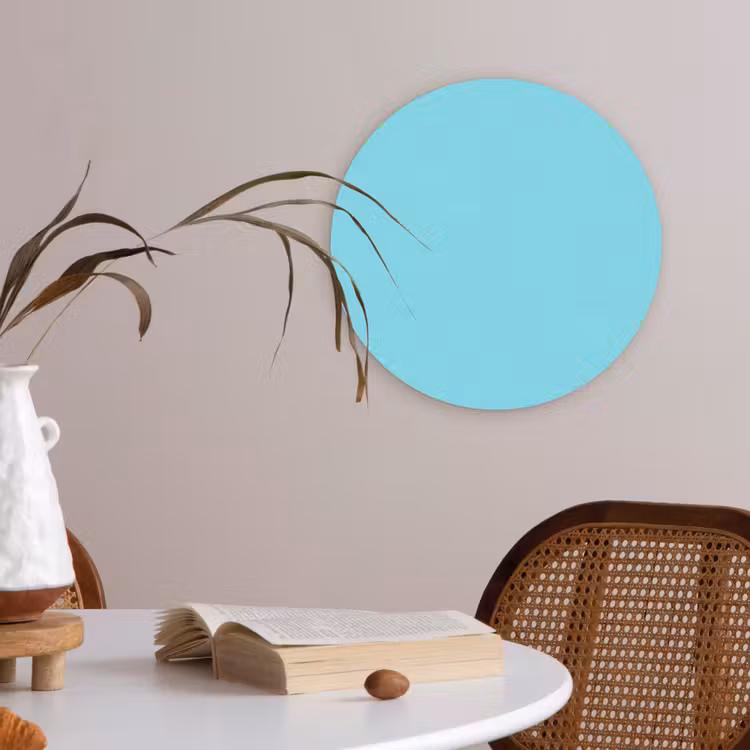 Electric - Cyan - Blauw Akoestische PET Vilt - Rond klein 838 -sfeer3