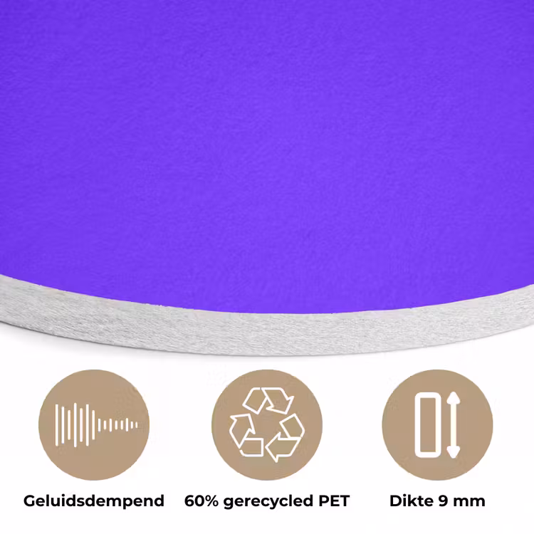 Electric - Indigo - Paars Akoestische PET Vilt - Rond klein 838 -closeup_NL