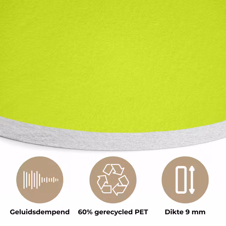 Electric - Lemon - Geel Akoestische PET Vilt - Rond klein 838 -closeup_NL